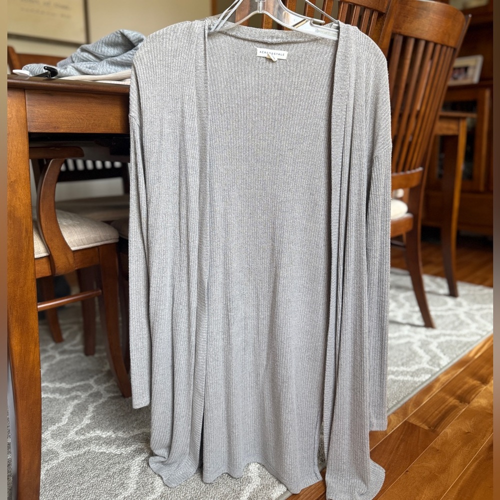 Aeropostale Heather Gray Knit Cardigan